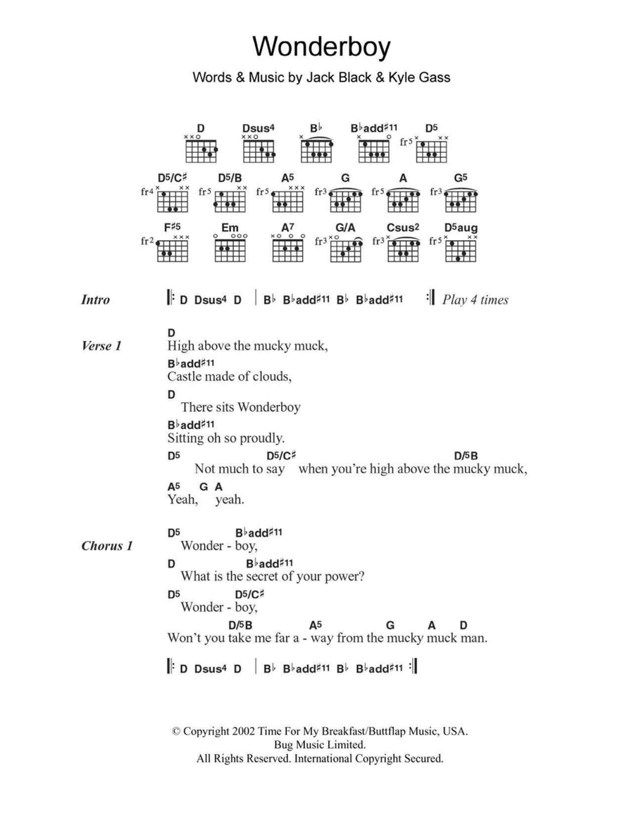 Wonderboy Acoustic Guitar scores gallery preview page 1