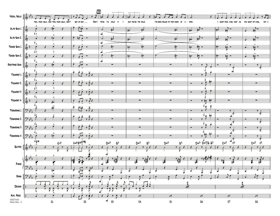 Relax Max (arr. Rick Stitzel) - Full Score Jazz Ensemble scores gallery preview page 5