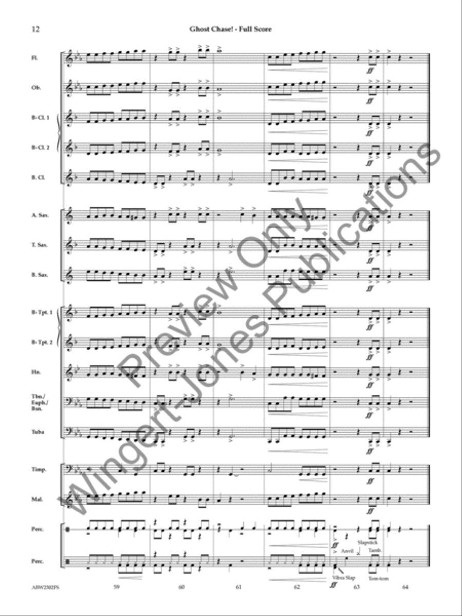 Ghost Chase! Concert Band scores gallery preview page 13