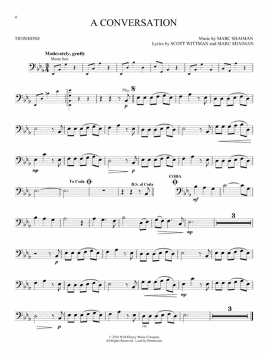 Mary Poppins Returns for Trombone Trombone scores gallery preview page 4