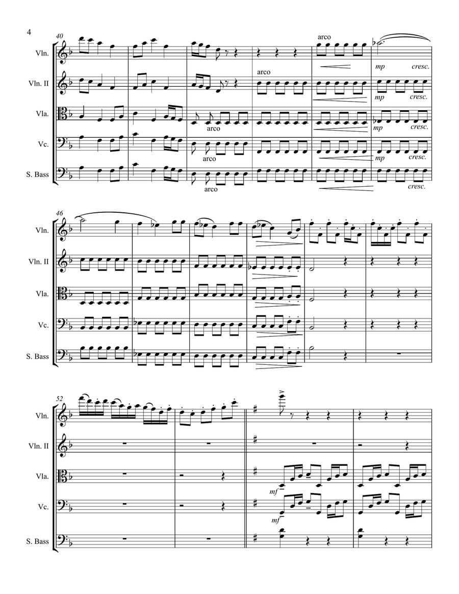 Come All Christians, Be Committed – String Quintet String Quartet scores gallery preview page 5