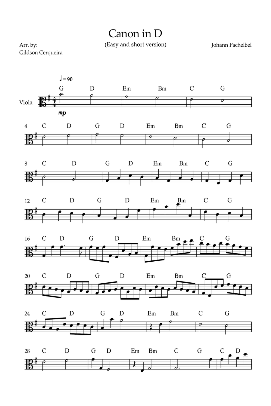 Canon in D Chamber Music scores gallery preview page 1