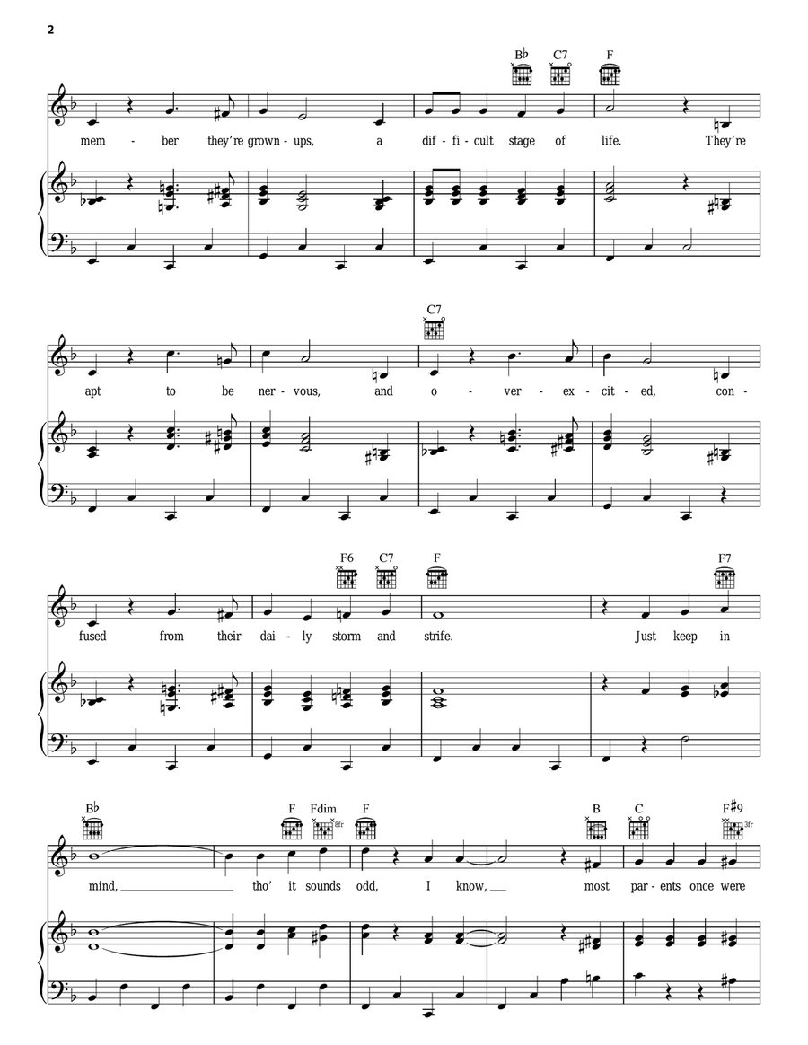 Be Kind To Your Parents Piano, Vocal, Guitar scores gallery preview page 2