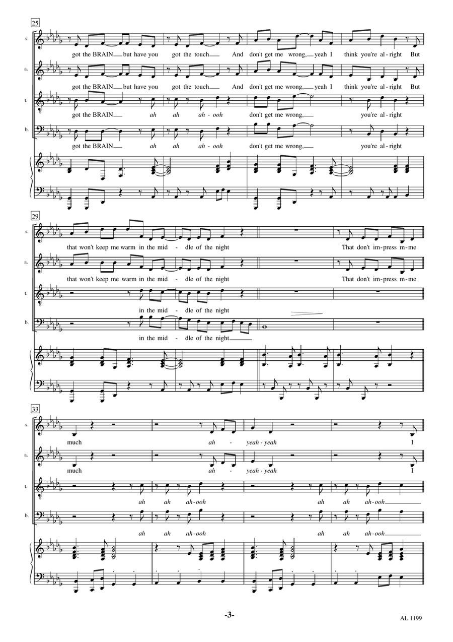 That Don't Impress Me Much 4-Part scores gallery preview page 3