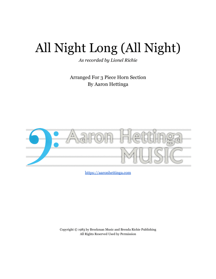 All Night Long (all Night) Small Ensemble scores gallery preview page 1