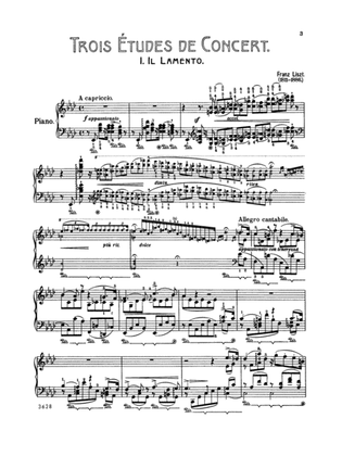 Book cover for Liszt: Trois Etudes de Concert