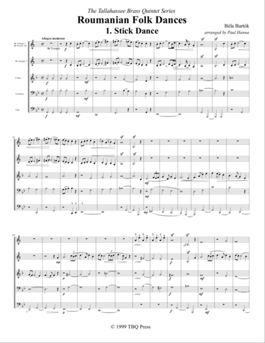 Roumanian Dances Brass Ensemble scores gallery preview page 6