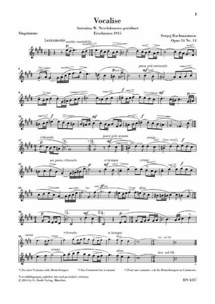 Vocalise Op. 34 No. 14