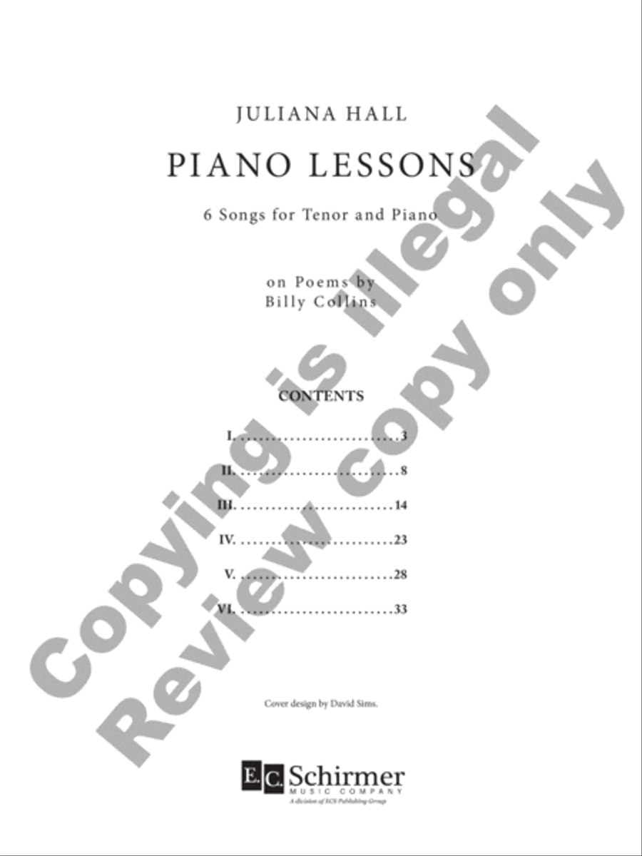 Piano Lessons: 6 Songs based on the poems of Billy Collins