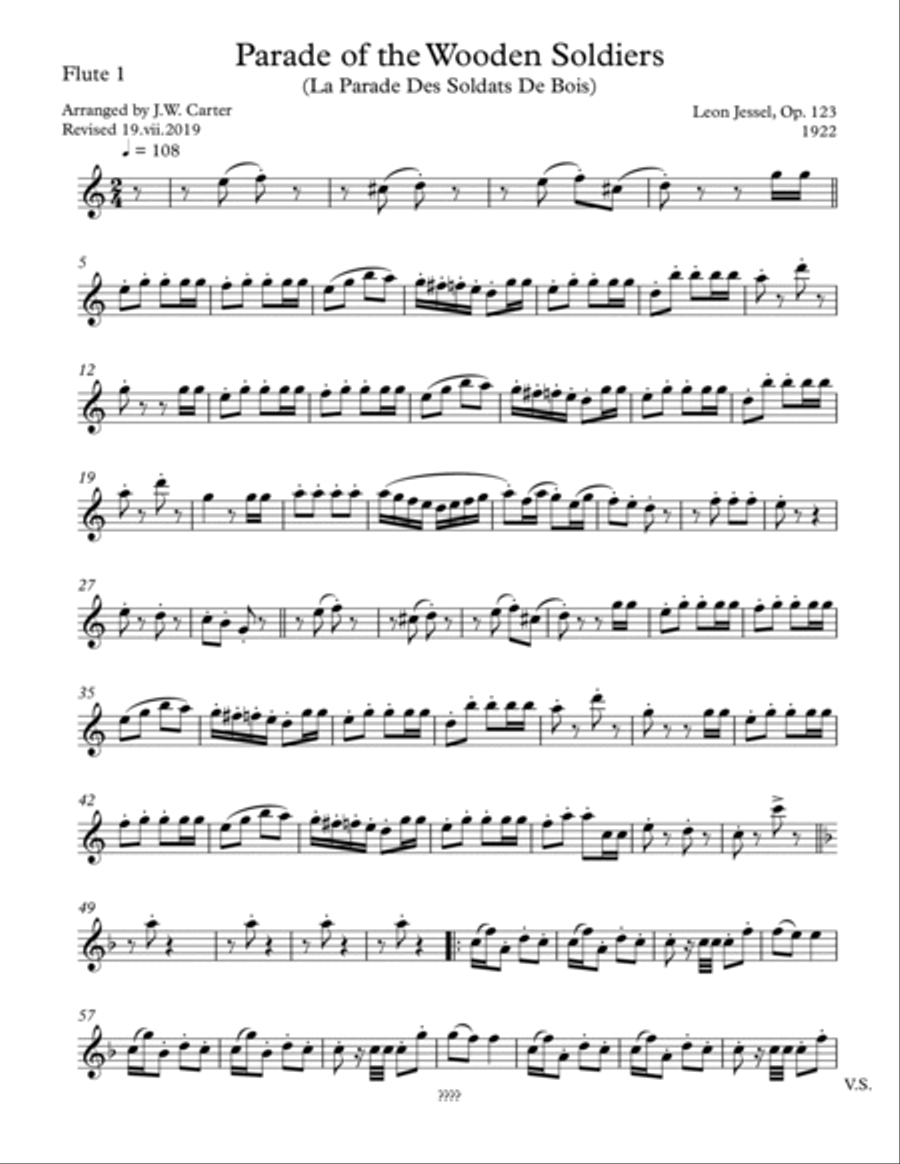 Parade of the Wooden Soldiers Woodwind Trio scores gallery preview page 5