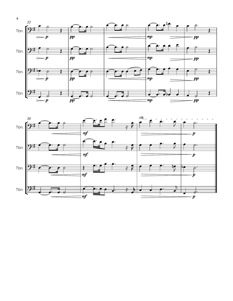 Steal Away - Trombone Quartet Trombone Quartet scores gallery preview page 4