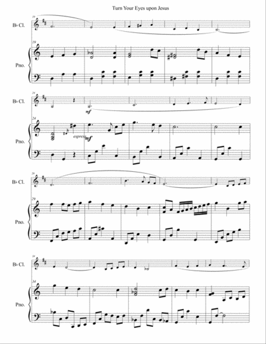 Turn Your Eyes upon Jesus Clarinet scores gallery preview page 2