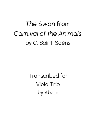Saint-Saëns: The Swan from Carnival of the Animals - Viola Trio