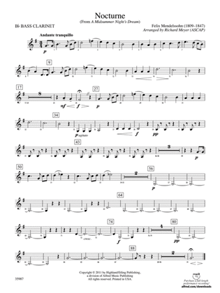 Nocturne (from A Midsummer Night's Dream): B-flat Bass Clarinet