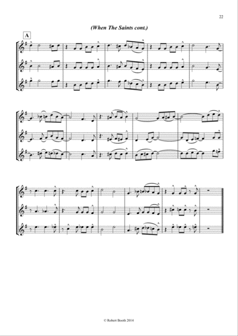 When The Saints Go Marching In (tenor sax duo and trio) Woodwind Duet scores gallery preview page 3
