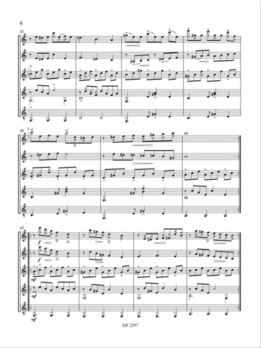 Milonga para guitarras alla grande Guitar Ensemble scores gallery preview page 6