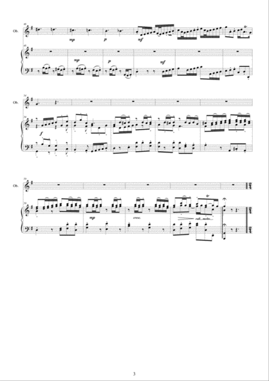 Telemann - Concerto in G major TWV51-G3 for Oboe and Piano Piano scores gallery preview page 3
