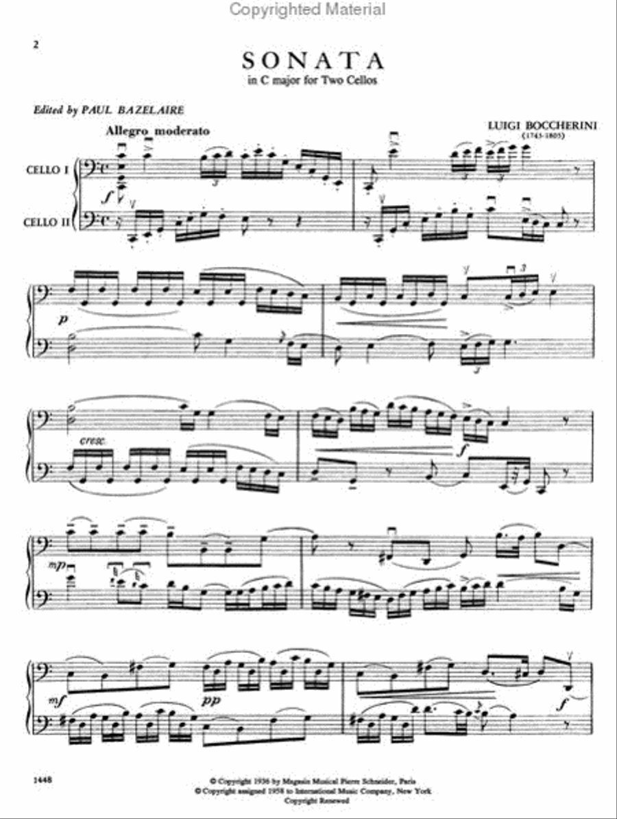Sonata In C Major Cello scores gallery preview page 3