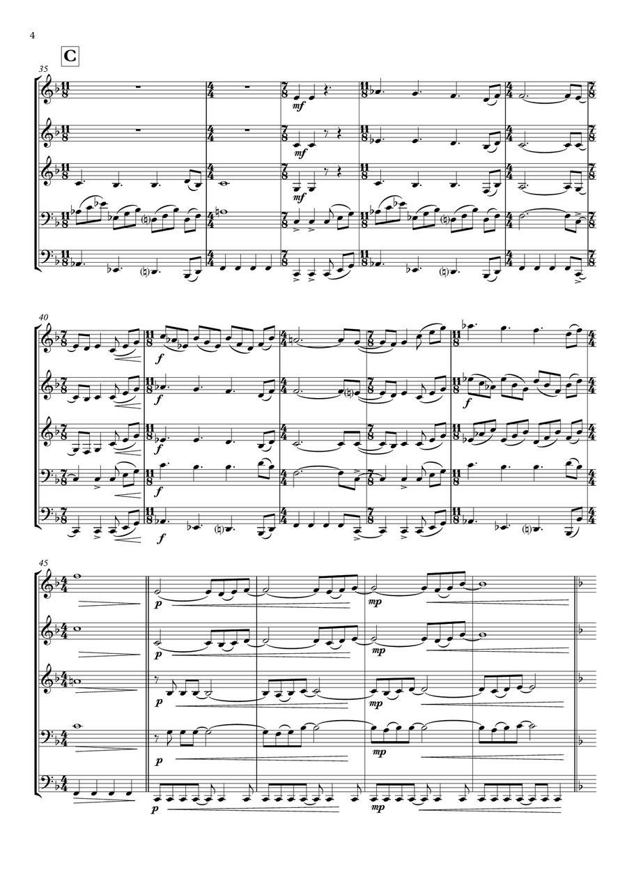 Here Comes The Sun Brass Ensemble scores gallery preview page 4