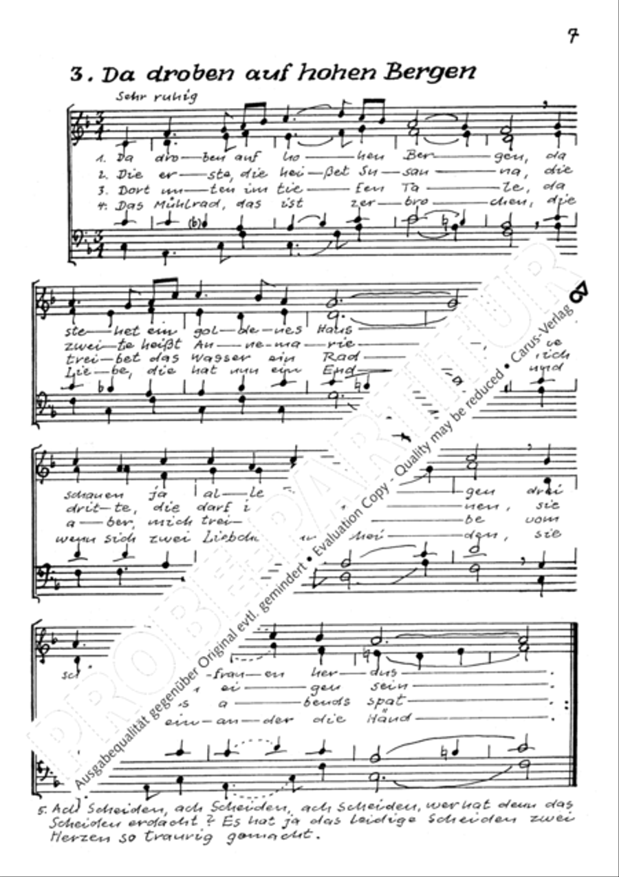 Auf hohen Bergen. Sechs schwabische Volkslieder Choir scores gallery preview page 10