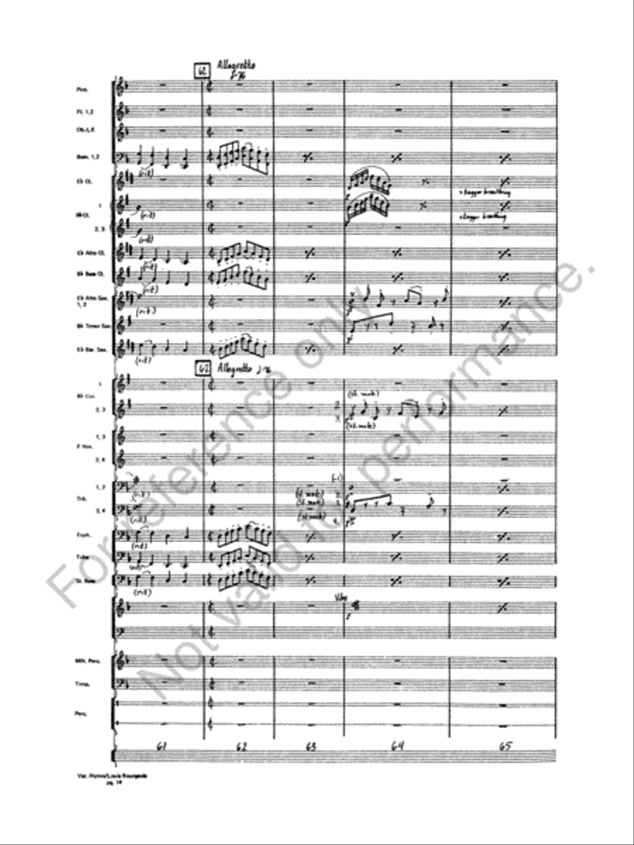 Variations On A Hymn By Louis Bourgeois Concert Band scores gallery preview page 15