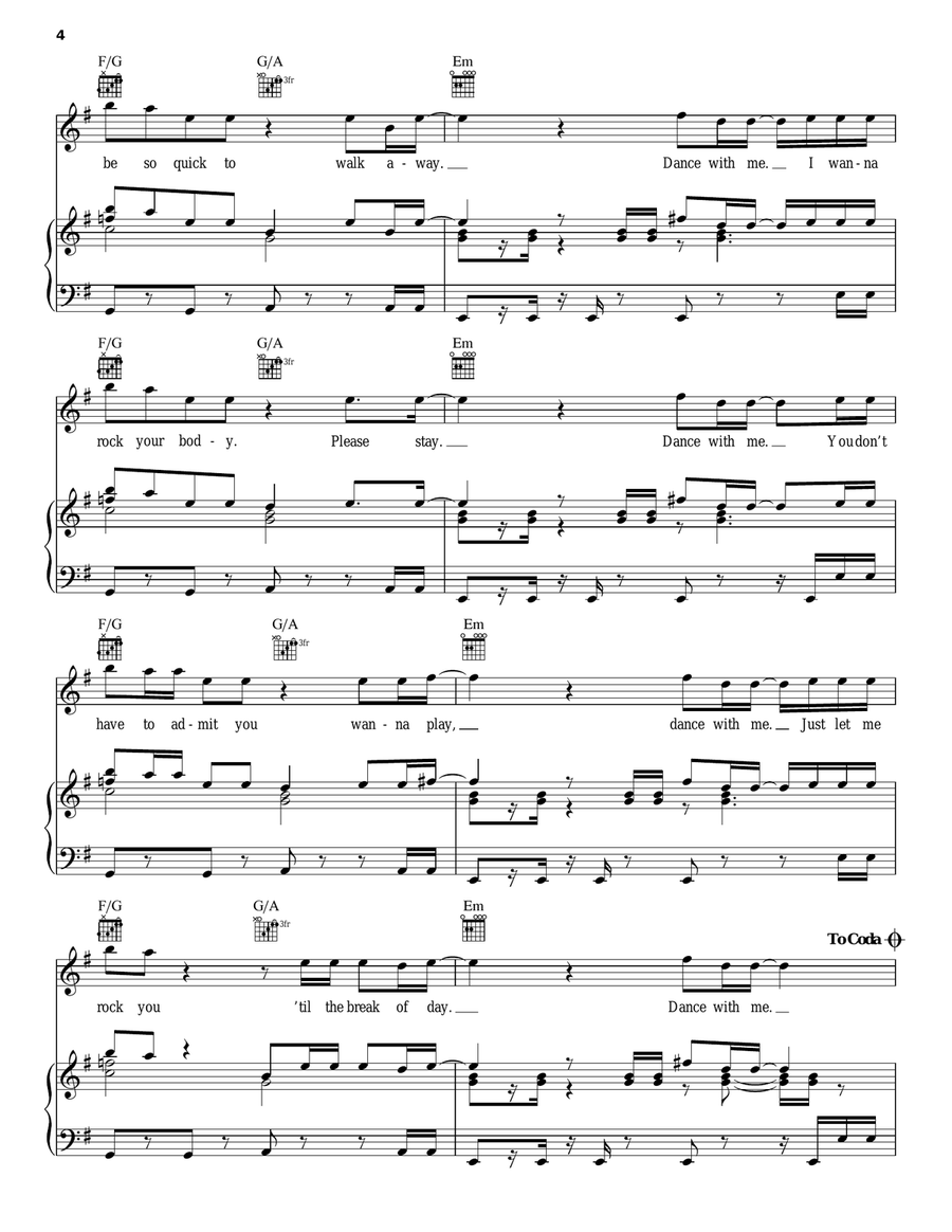 Rock Your Body Piano, Vocal, Guitar scores gallery preview page 4