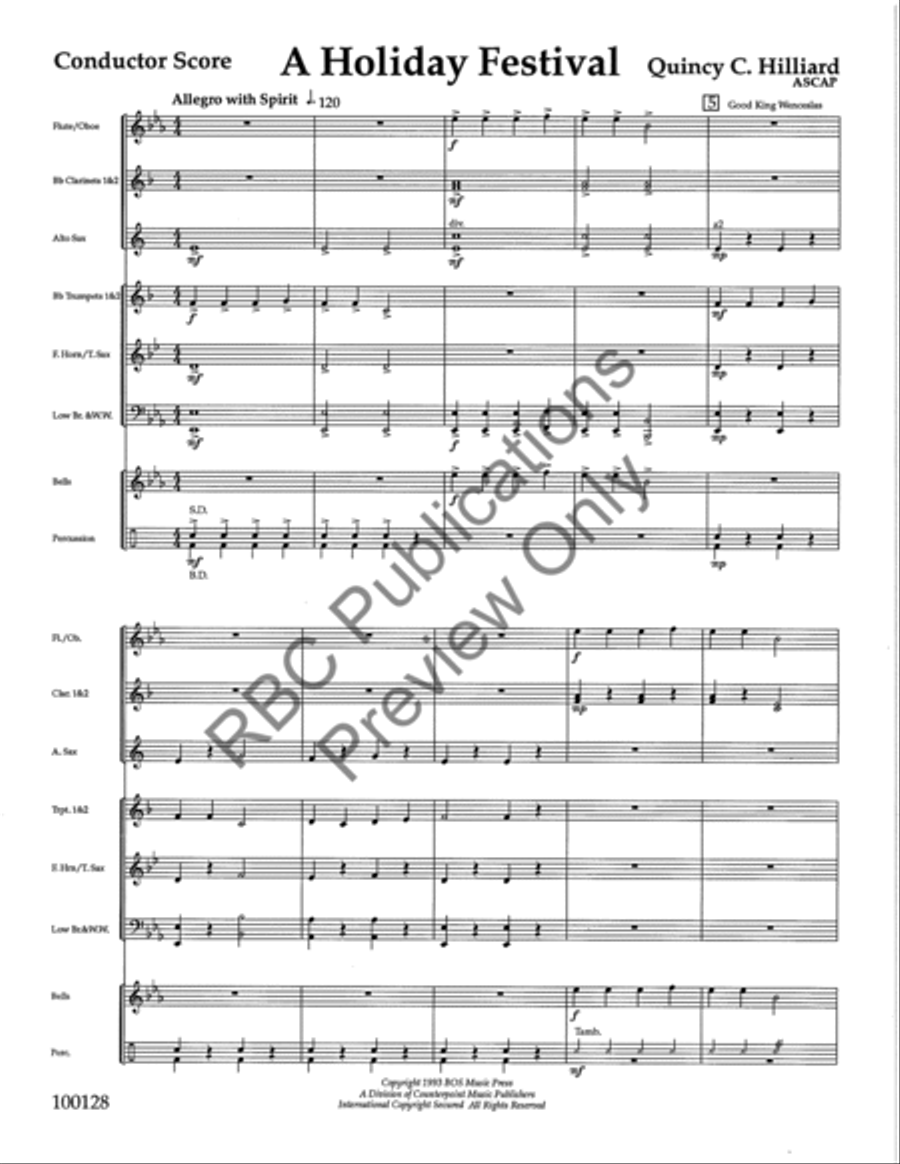 Holiday Festival (Score) Concert Band scores gallery preview page 3