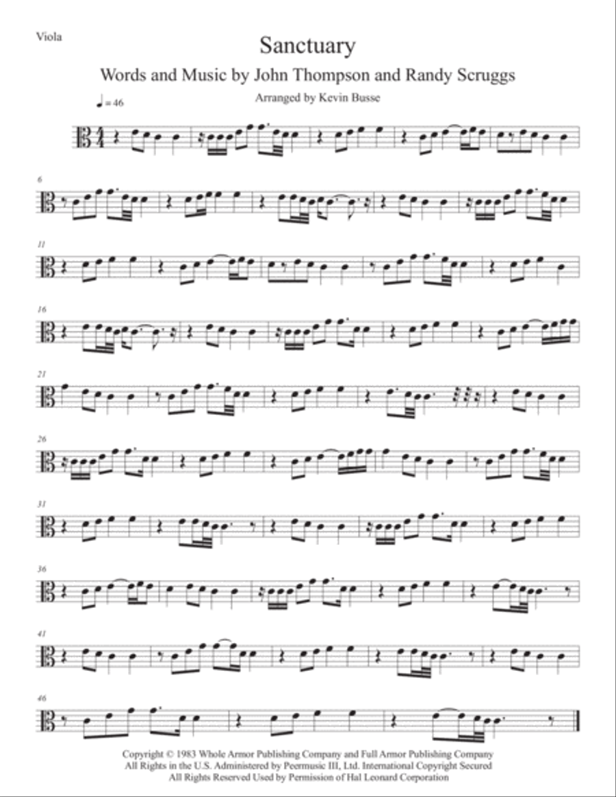 Sanctuary Viola Solo scores gallery preview page 1