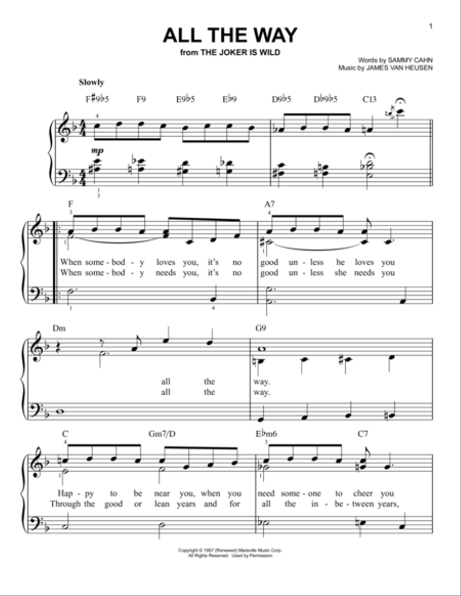 All The Way Easy Piano scores gallery preview page 1
