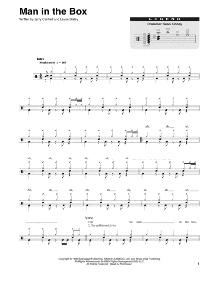 Man In The Box Man In The Box Drum Set scores gallery preview page 1