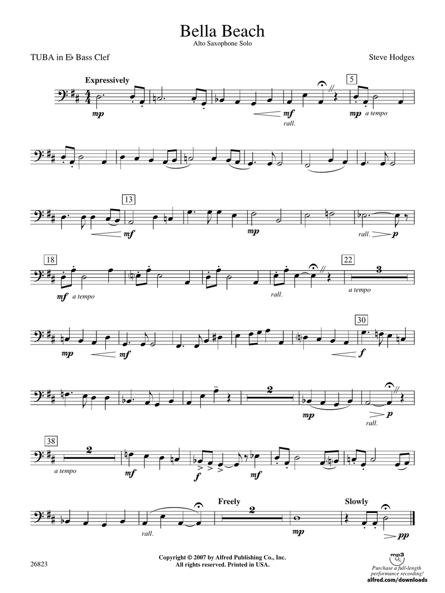 Bella Beach: (World Part) E-flat Tuba B.C.