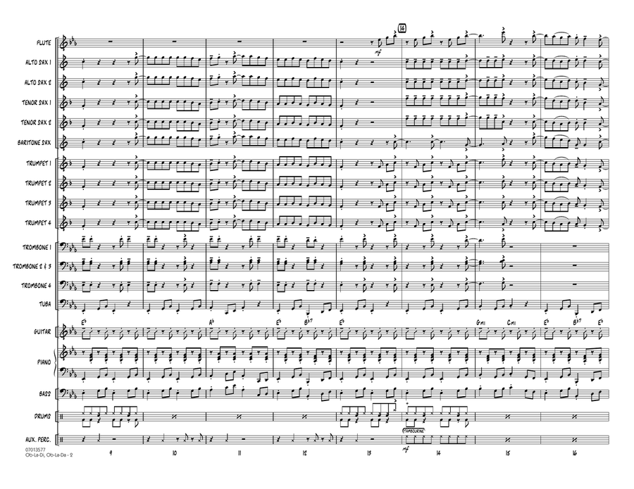 Ob-La-Di, Ob-La-Da (arr. John Berry) - Conductor Score (Full Score) Jazz Ensemble scores gallery preview page 2