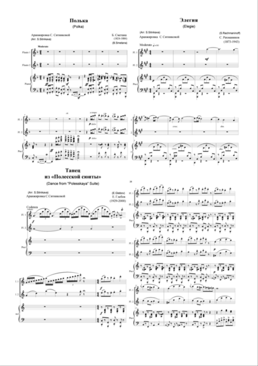 S. Sitnikava: Concert Pieces for two Flutes and Piano image number null