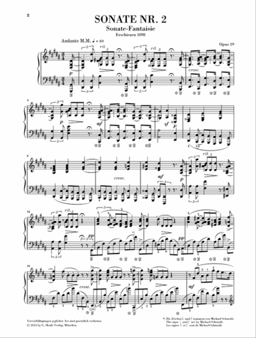 Piano Sonata No. 2 in G-sharp minor, Op. 19 Piano Solo scores gallery preview page 2