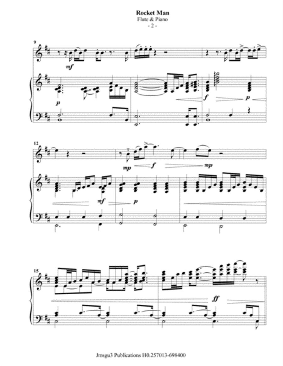 Rocket Man (I Think It's Gonna Be A Long Long Time) Flute Solo scores gallery preview page 3