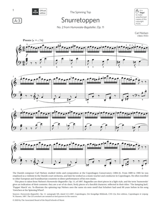 Snurretoppen (Grade 6, list A3, from the ABRSM Piano Syllabus 2021 & 2022)