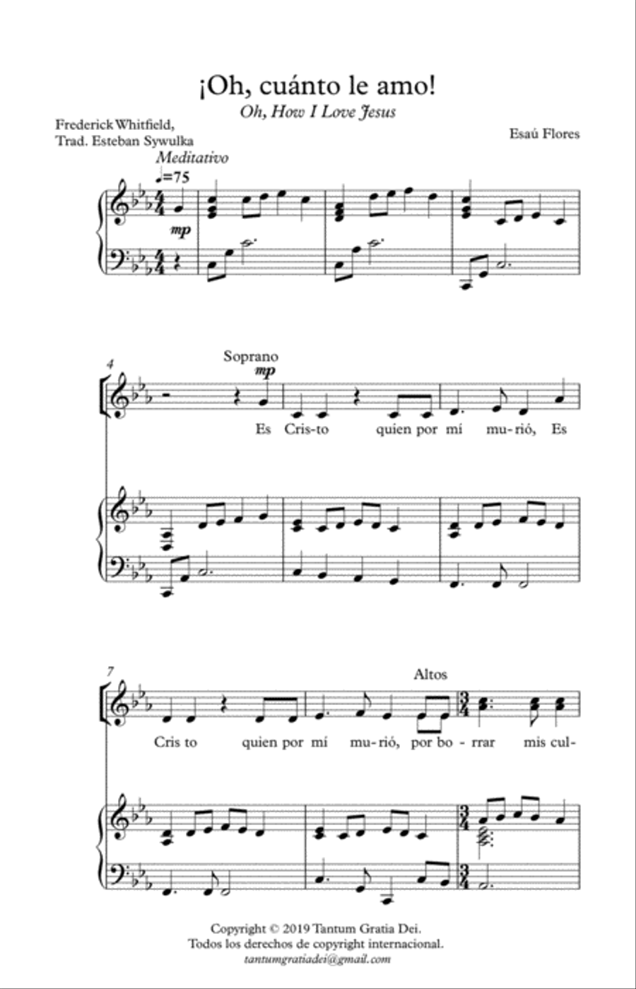 Oh, cuanto le amo (Oh, How I Love Jesus) 4-Part scores gallery preview page 1