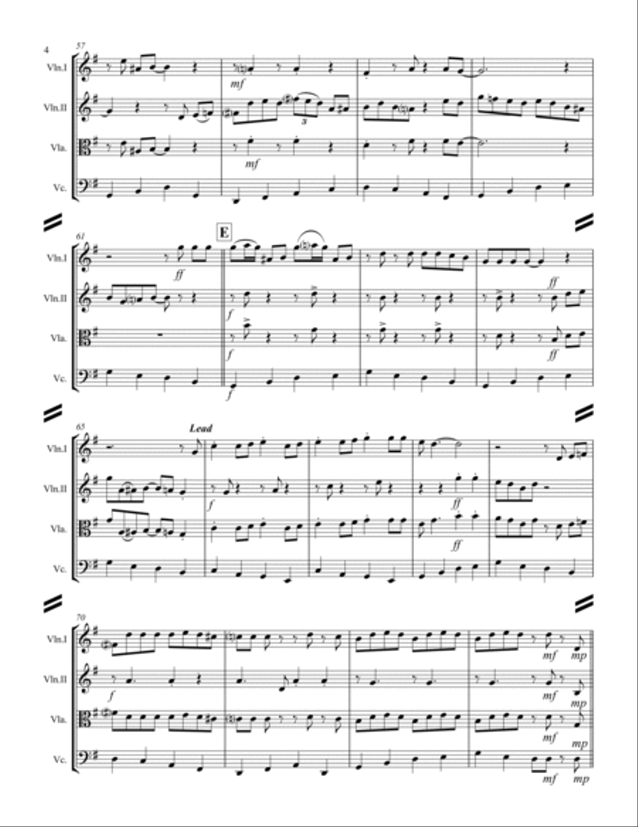 Boogie Woogie Bugle Boy String Quartet scores gallery preview page 5