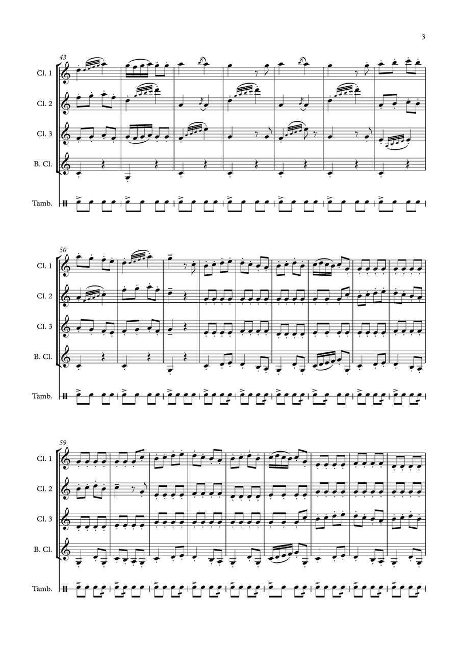 Farandole from "L'Arlesienne" for clarinet quartet image number null