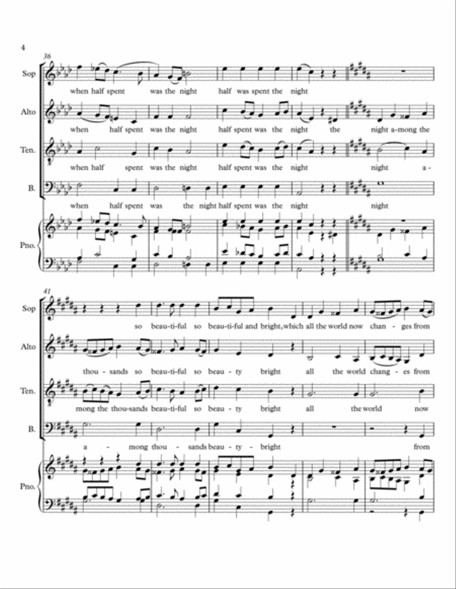Lo How a Rose (SATB), op. 46, #4 4-Part scores gallery preview page 4