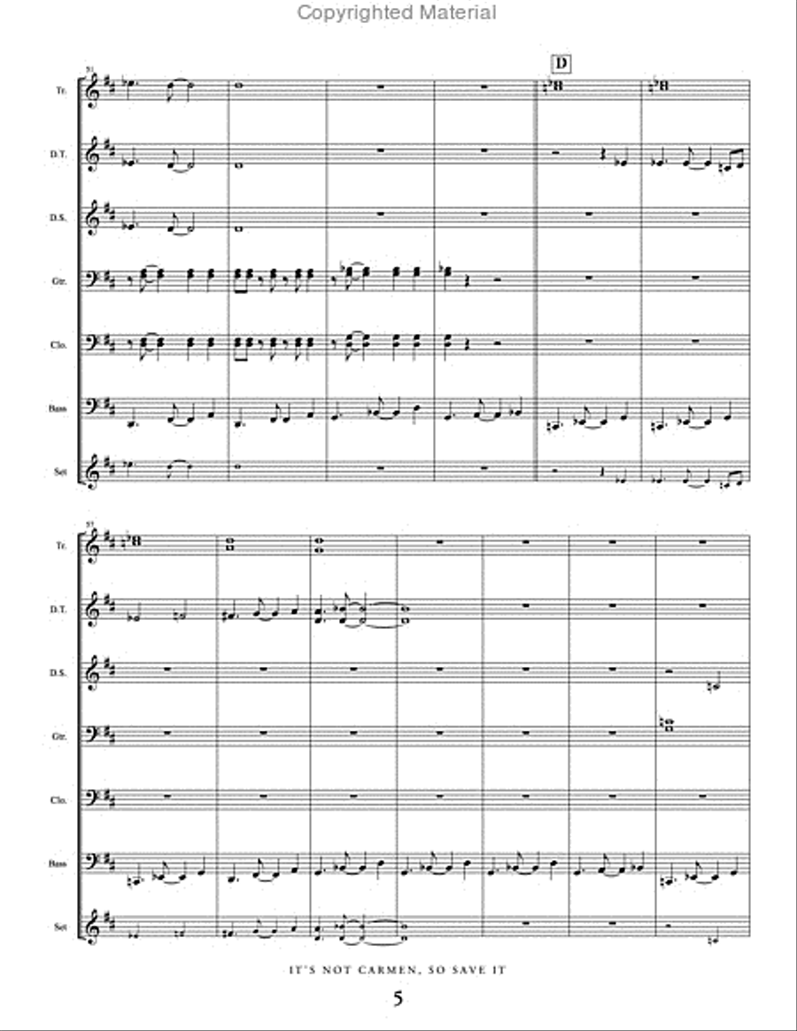 It's Not Carmen, So Save It Steel Drum Band scores gallery preview page 6
