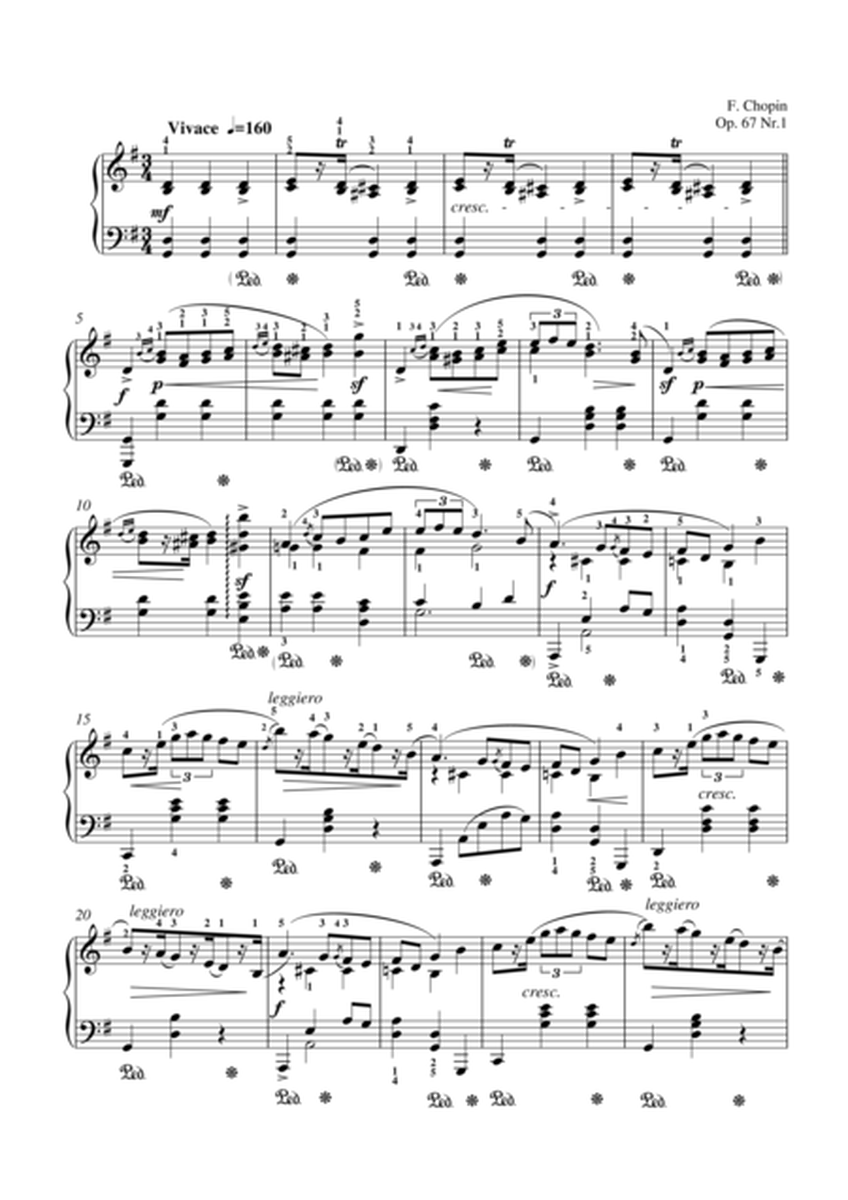 Chopin Mazurka, Op. 67 No. 1