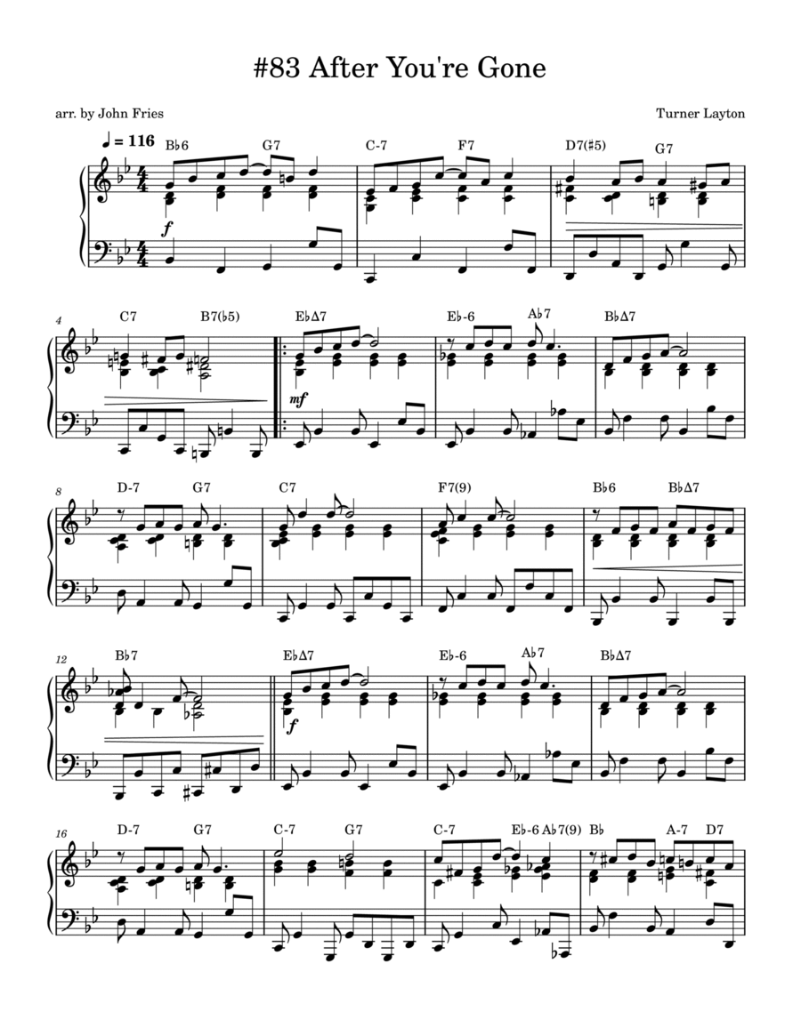 After You've Gone Piano Solo scores gallery preview page 1