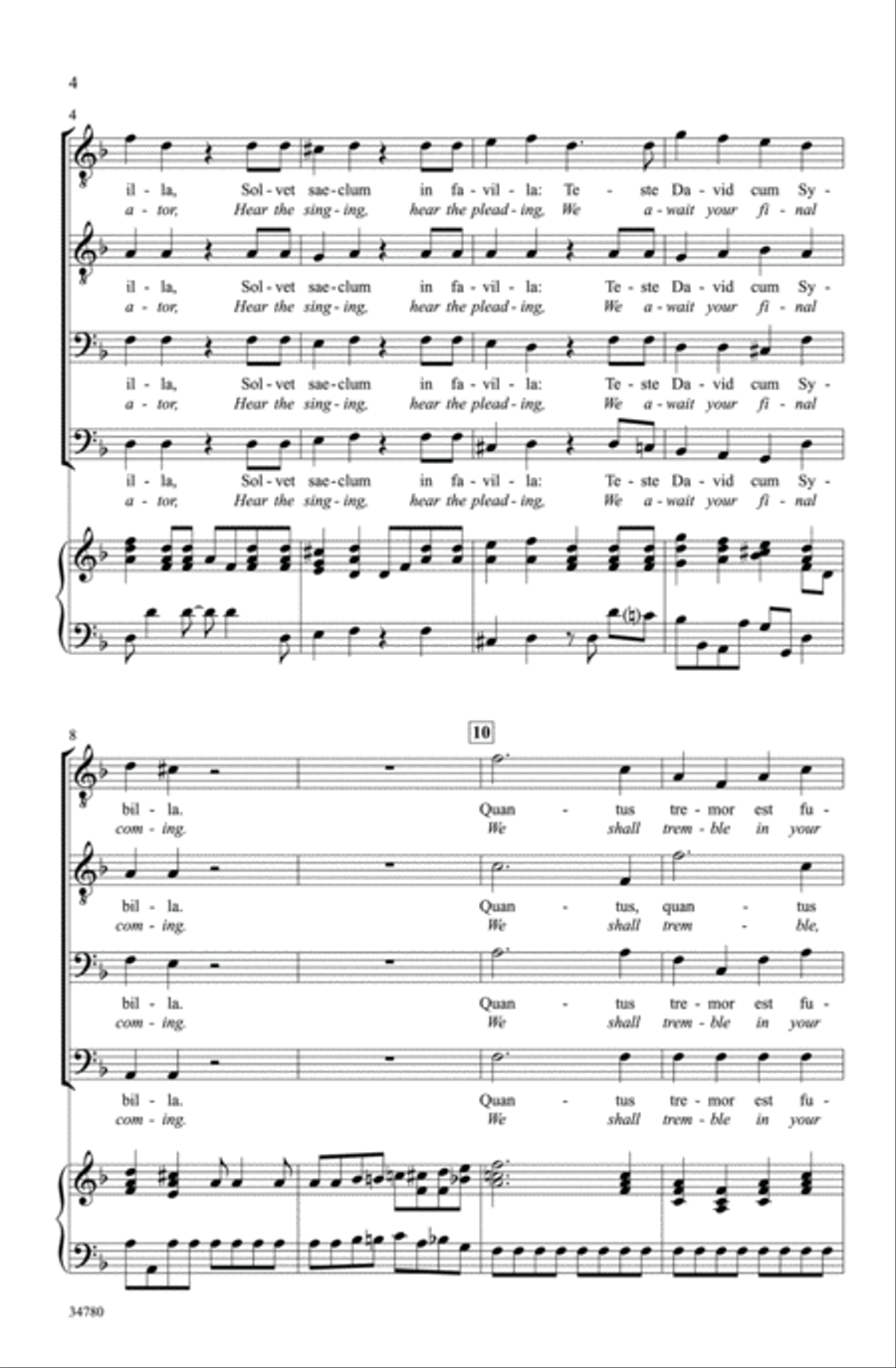 Dies Irae (from Requiem) TTBB scores gallery preview page 3