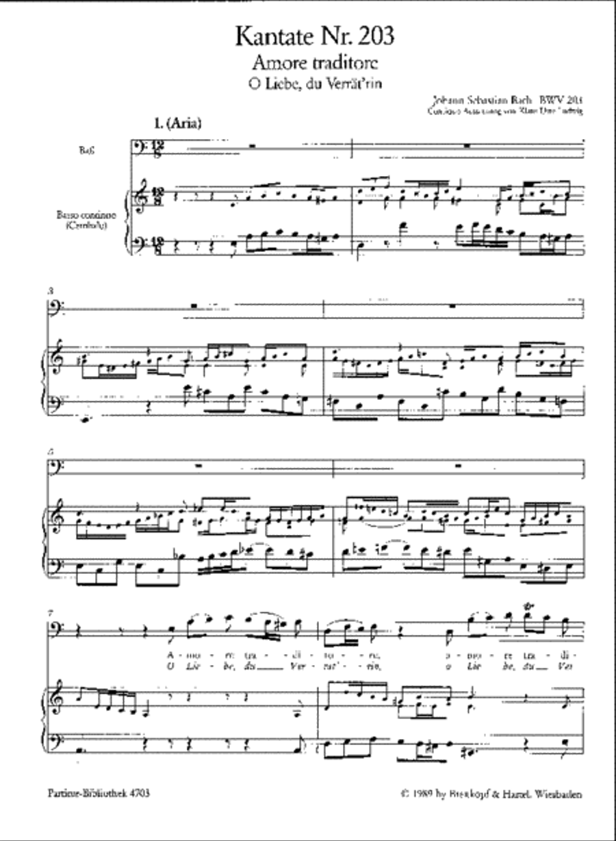 Cantata BWV 203 "Amore traditore"