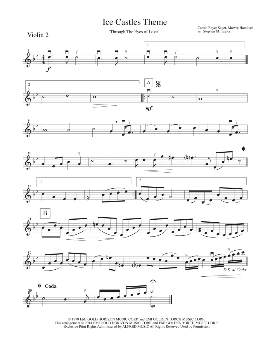 Theme From Ice Castles (through The Eyes Of Love) String Quartet scores gallery preview page 2