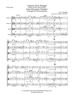 Book cover for Handel, G. - Rinaldo for String Quartet