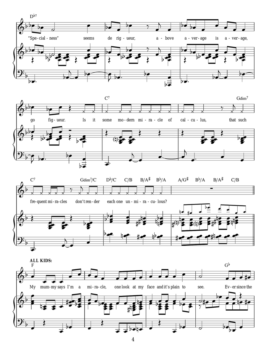 Miracle (from Matilda The Musical) Piano, Vocal scores gallery preview page 4