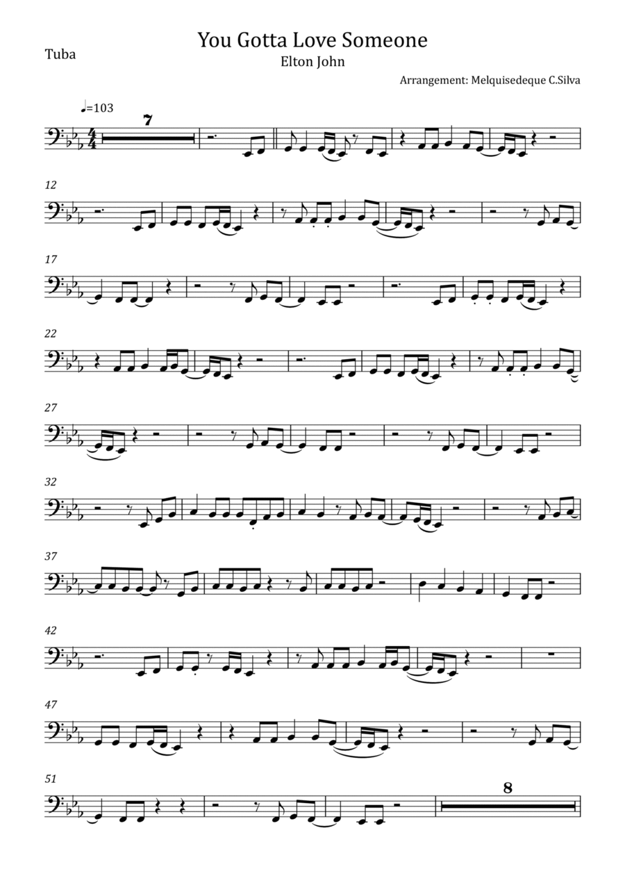 You Gotta Love Someone Tuba scores gallery preview page 1