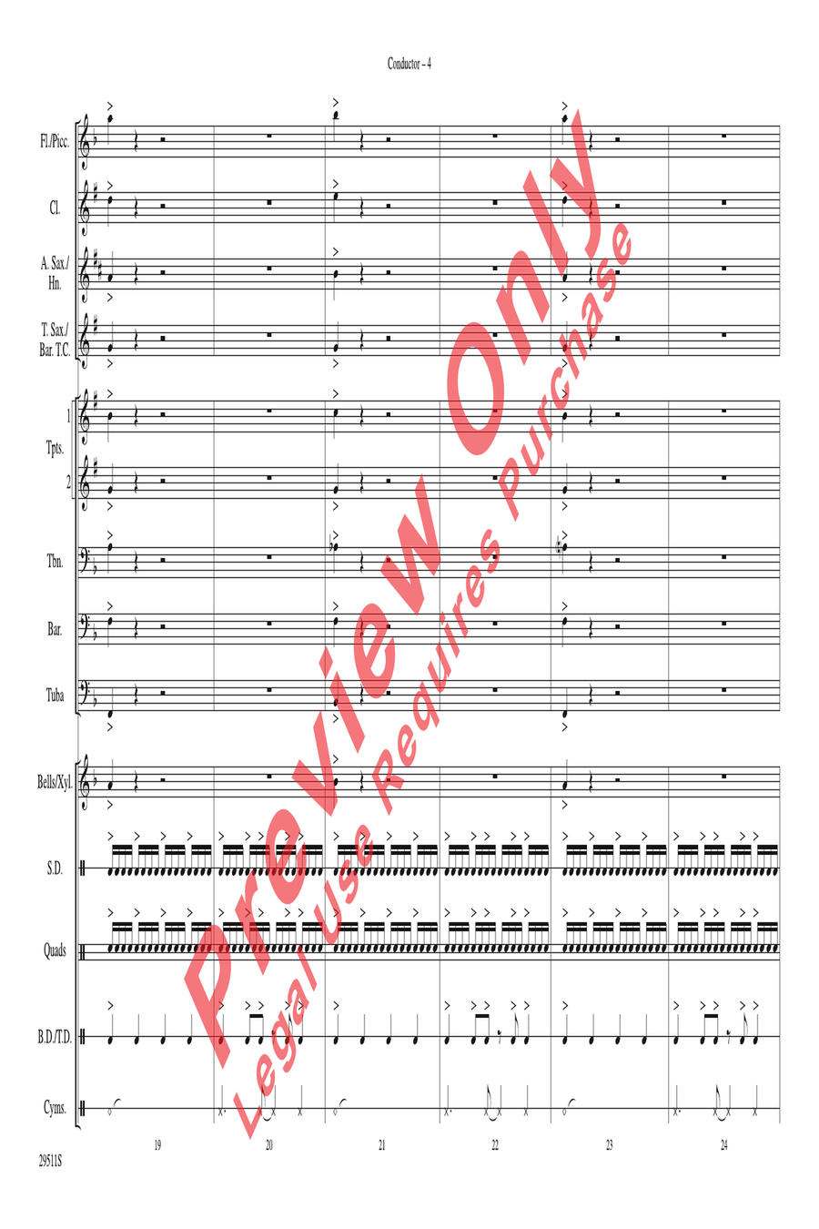 Wipe Out - score Marching Band scores gallery preview page 5